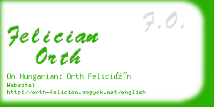 felician orth business card